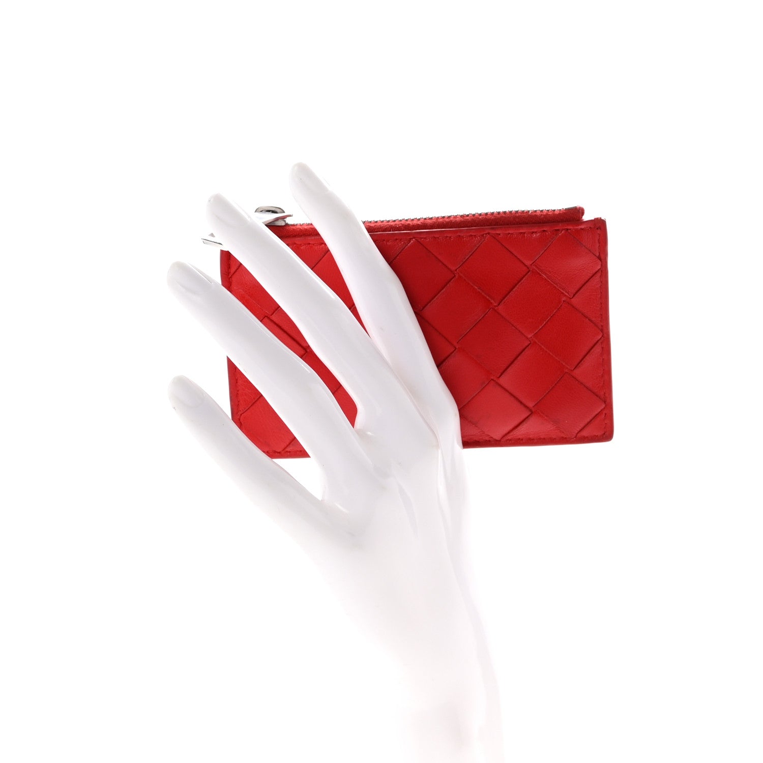 Bottega Veneta Nappa Intrecciato Key Case Red 2 of 6