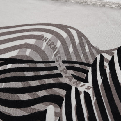 Hermes Silk Jersey Onde De Chic Scarf 90 Blanc Noir Sepia 6 of 8