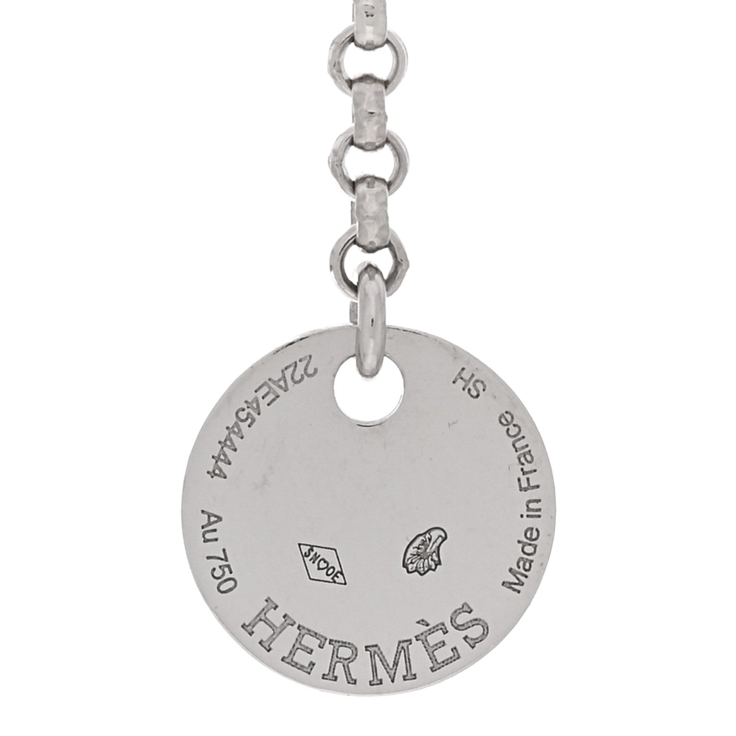 Hermes 18K White Gold Diamond PM Kelly Clochette Bracelet SH 3 of 4