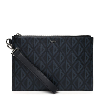 Christian Dior Coated Canvas CD Diamond Hit The Road A5 Pouch Black 1 of 10