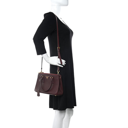 Prada Saffiano Mini Galleria Double Zip Tote Granato 2 of 18