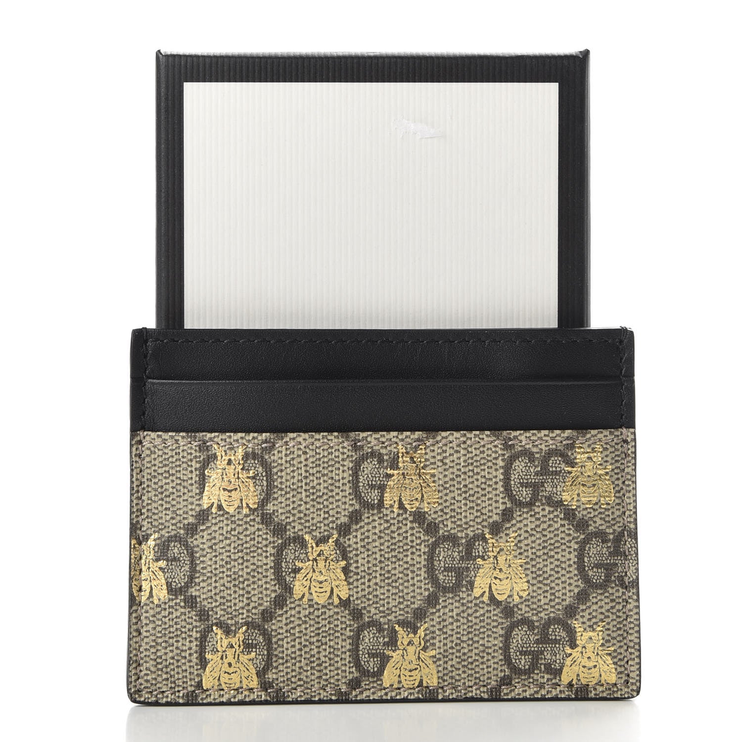 Gucci GG Supreme Monogram Bees Card Holder Black 7 of 7
