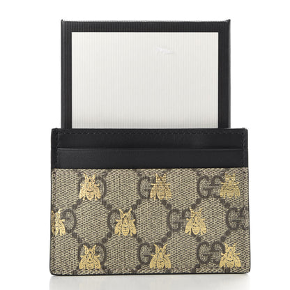 Gucci GG Supreme Monogram Bees Card Holder Black 7 of 7