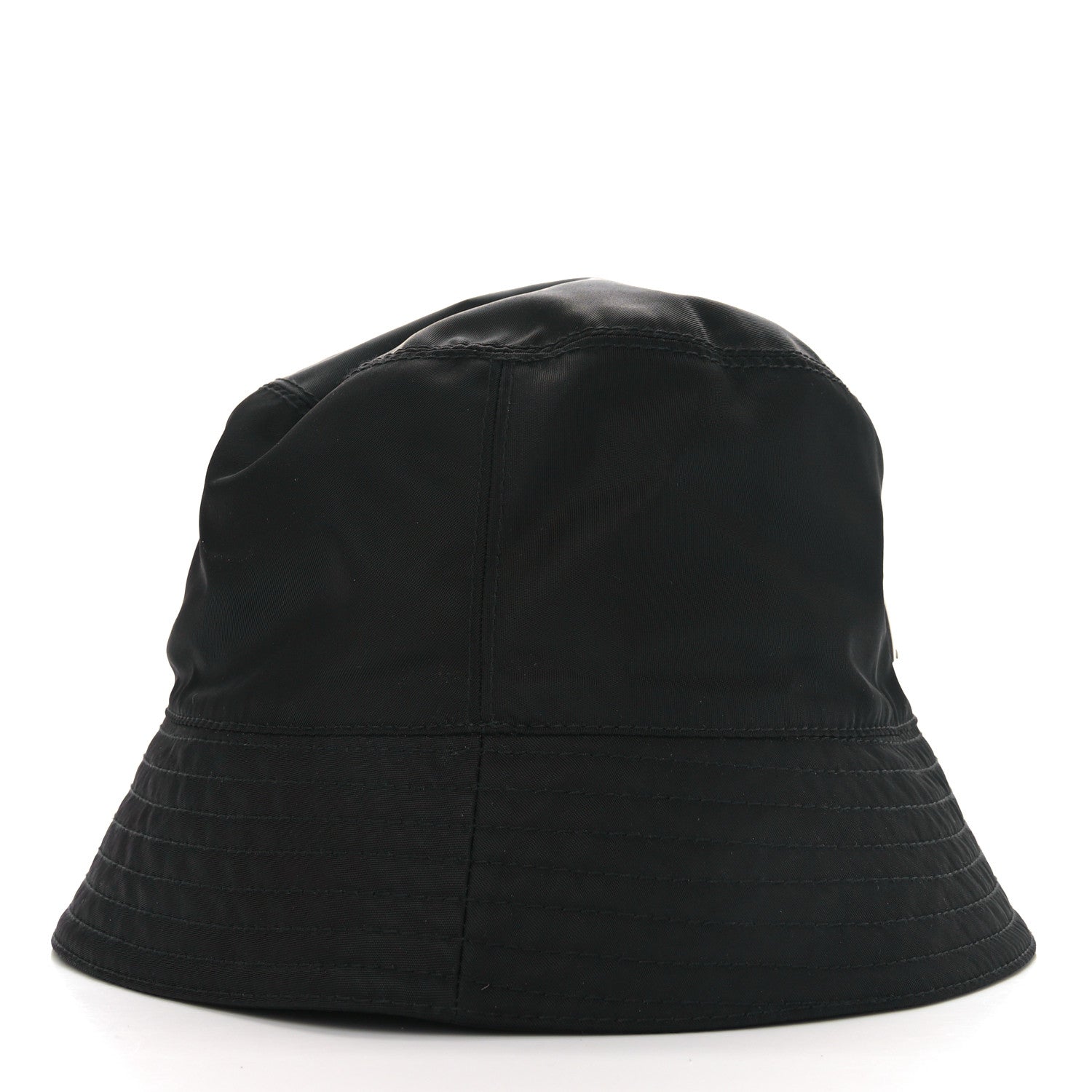 Prada Re-Nylon Metal Triangle Logo Mens Bucket Hat L Black 5 of 9