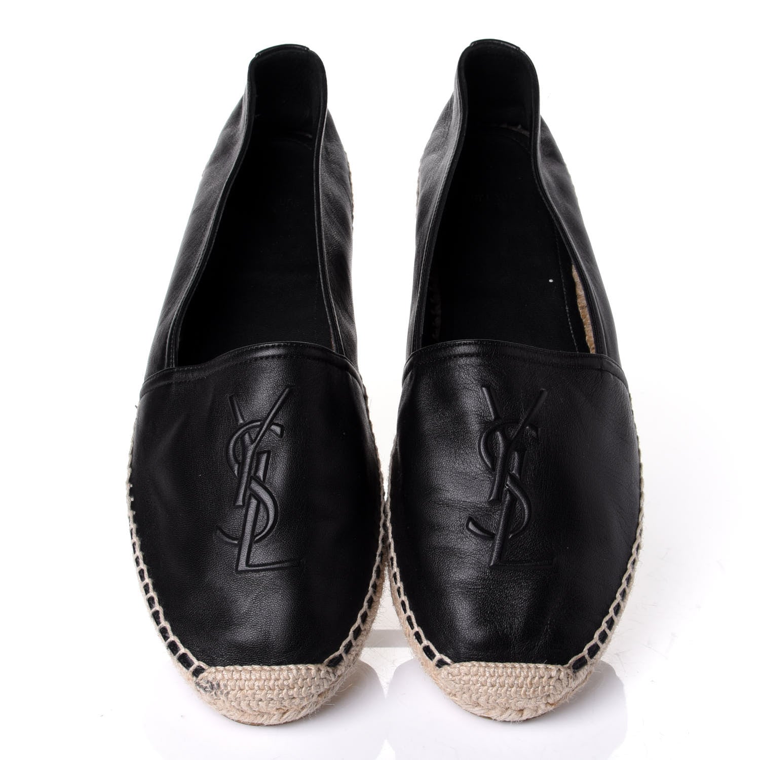 Saint Laurent Lambskin Monogram Espadrilles 41 Black 5 of 10