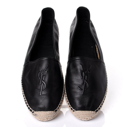 Saint Laurent Lambskin Monogram Espadrilles 41 Black 5 of 10