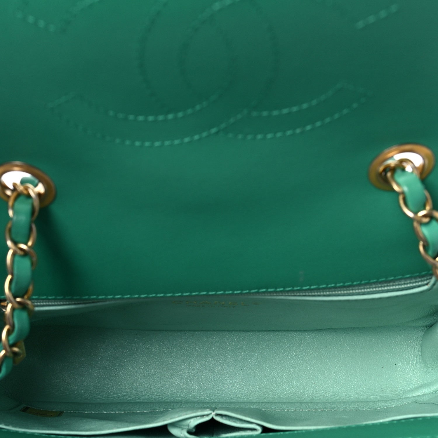 Chanel Caviar Quilted Medium CC Filigree Flap Green 4 of 9