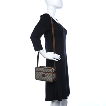 Gucci GG Supreme Monogram Azalea Calfskin Mini Retro Interlocking G Shoulder Bag Beige Ebony Brown Sugar 2 of 11