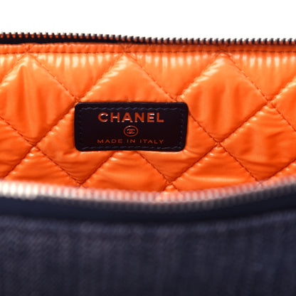 Chanel Denim Medium Deauville Pouch Blue Orange 6 of 7