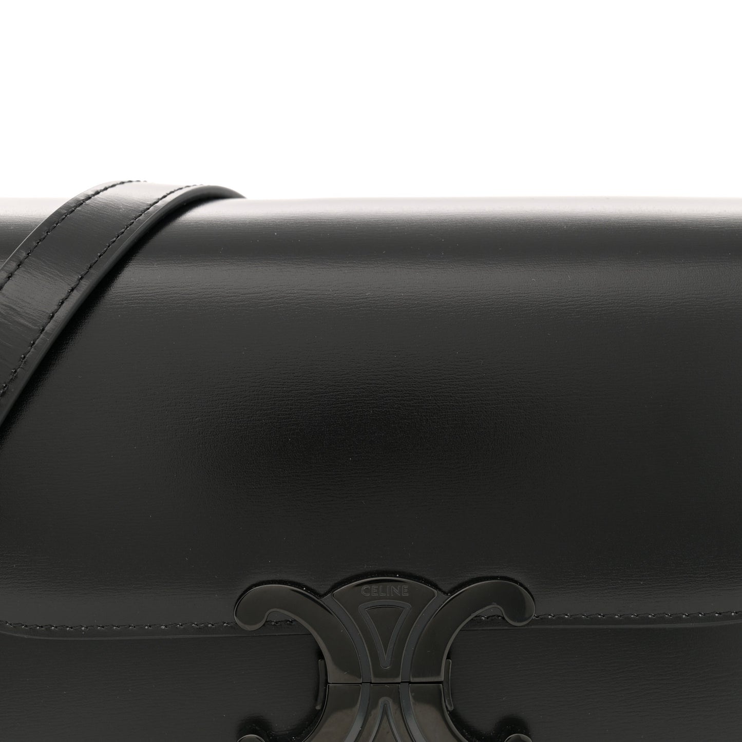Shiny Calfskin Teen Cuir Triomphe Black