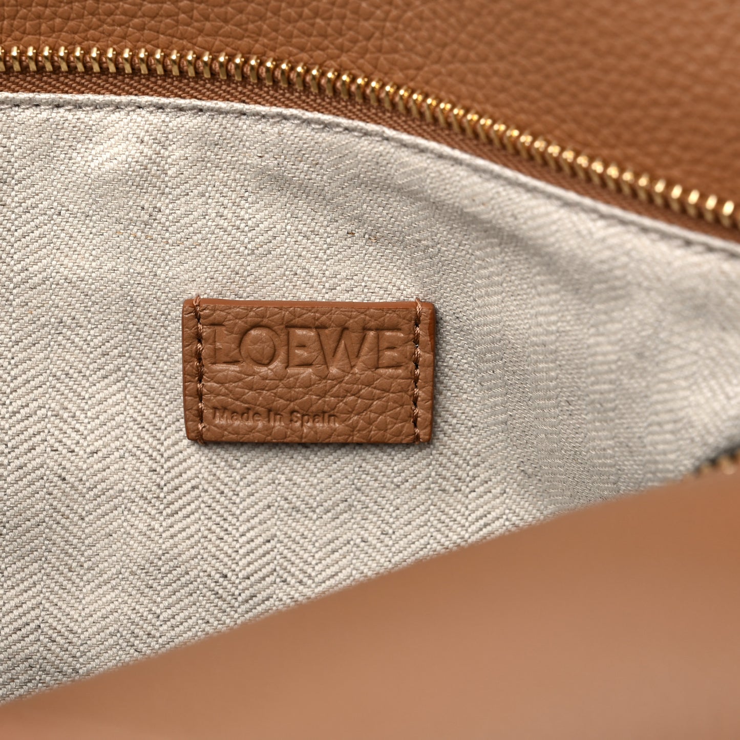 Calfskin Medium Puzzle Edge Bag Toffee
