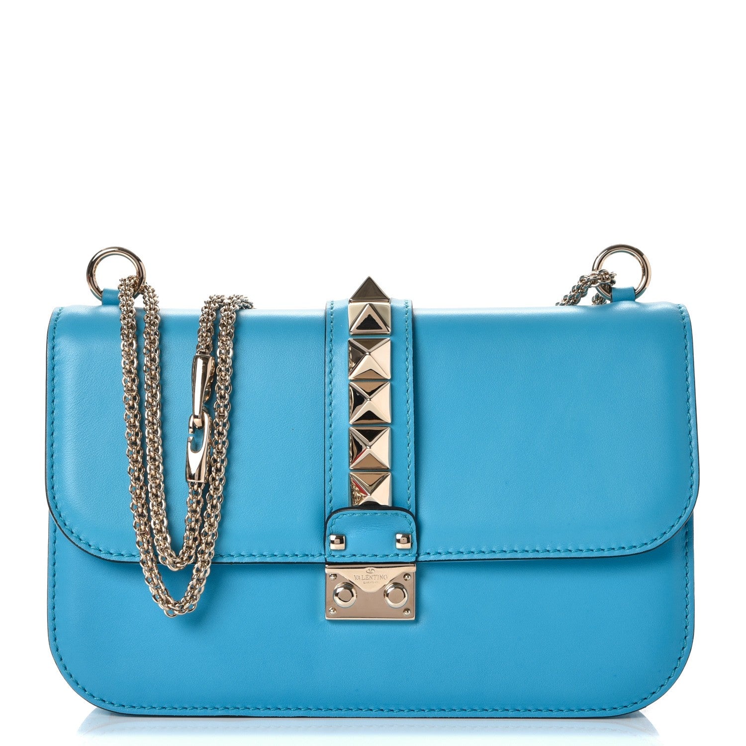 Valentino Garavani Vitello Medium Glam Lock Rockstud Flap Parrot 1 of 9