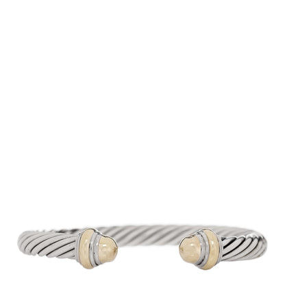David Yurman Sterling Silver 14K Yellow Gold 7mm Cable Classics Dome Bracelet 1 of 5