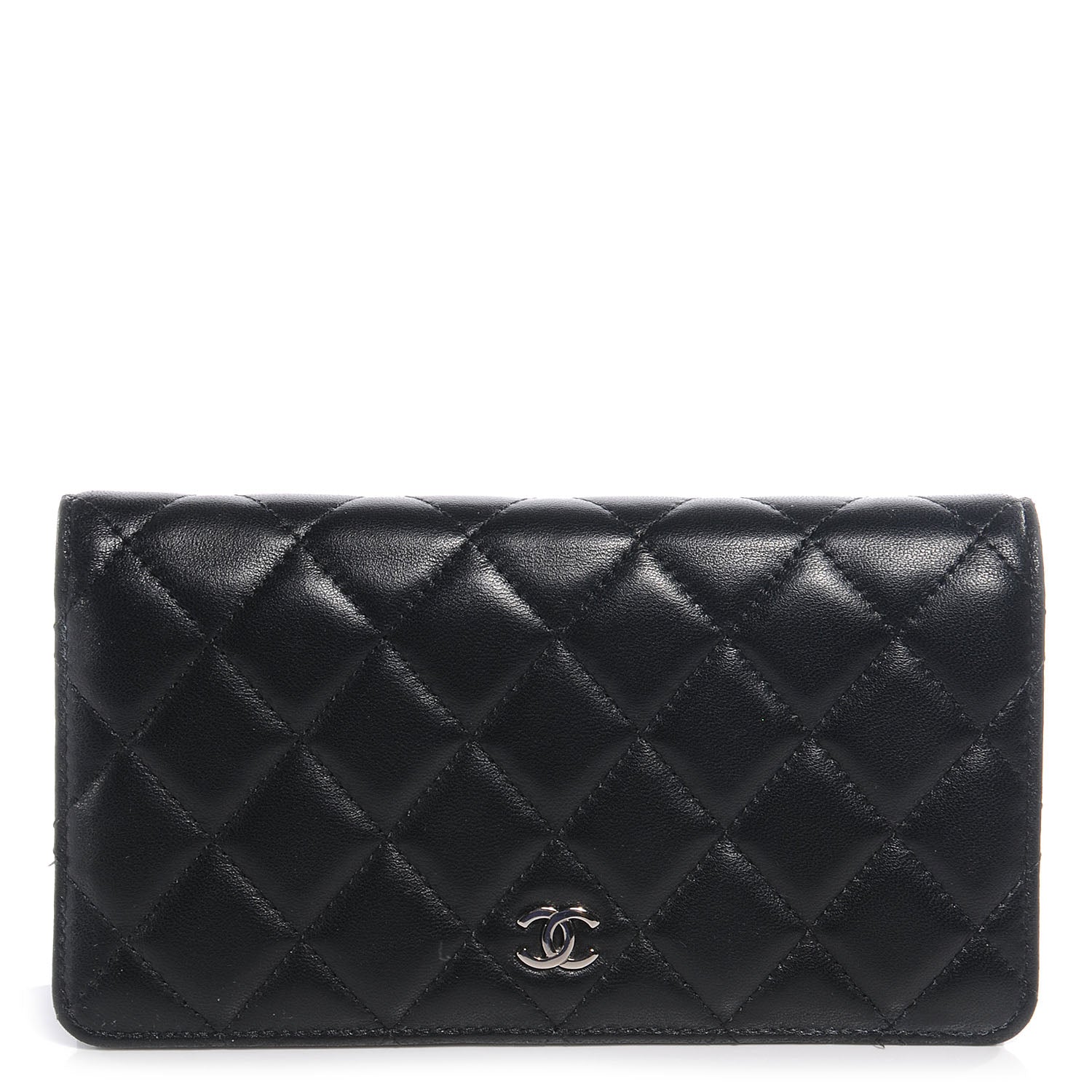 Chanel Lambskin Quilted Yen Wallet Black 1 of 9