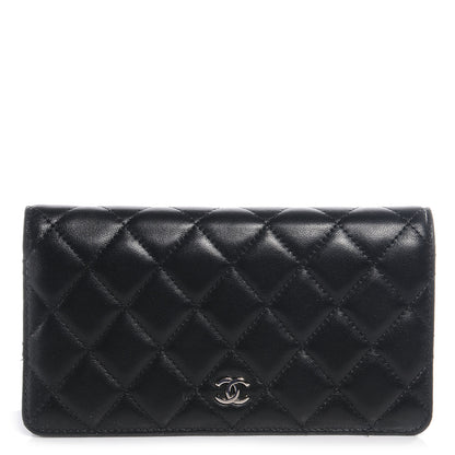 Chanel Lambskin Quilted Yen Wallet Black 1 of 9