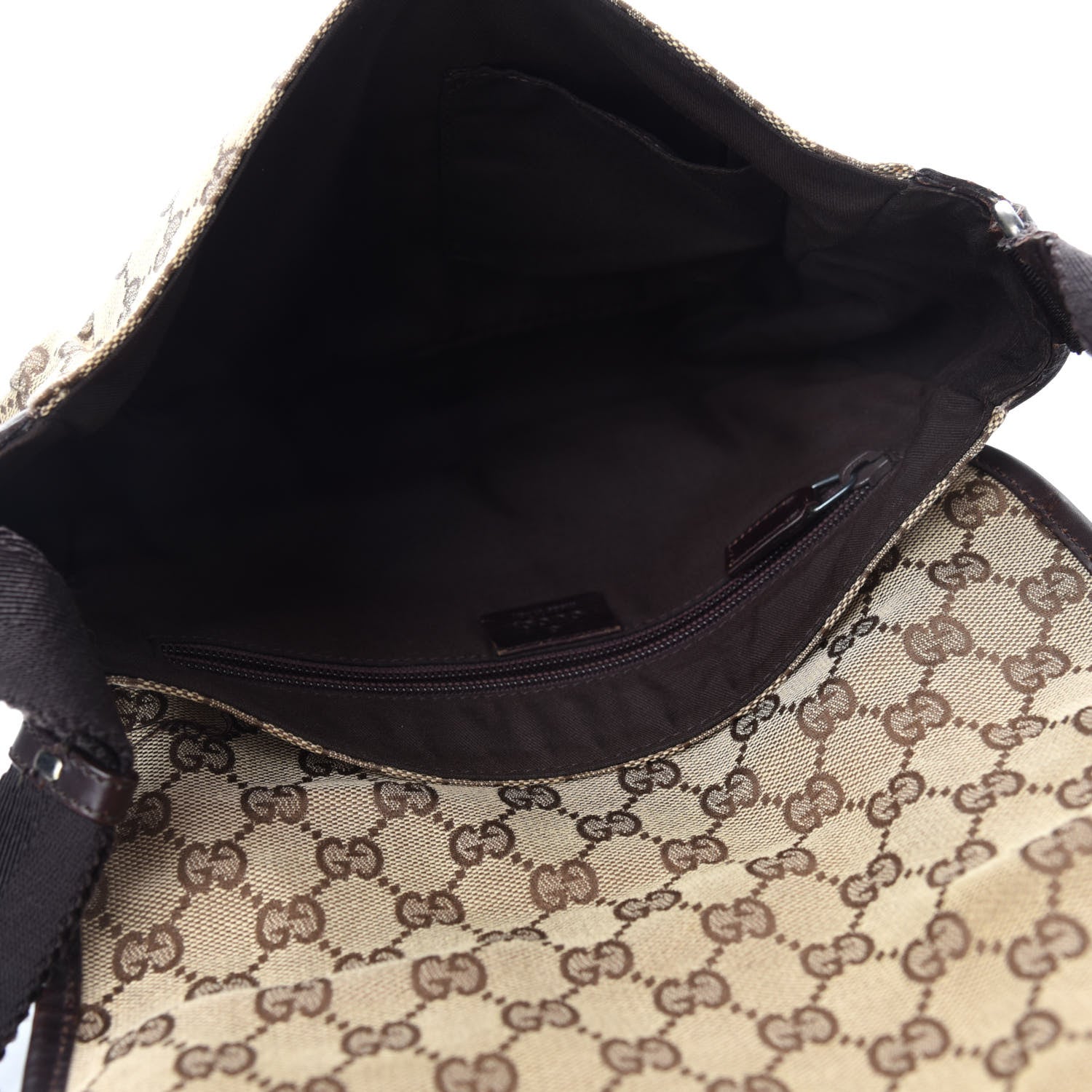 Gucci Monogram Small Double Buckle Flap Messenger Bag Beige Dark Brown 5 of 13