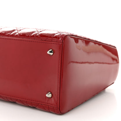 Christian Dior Patent Cannage Medium Lady Dior Red 10 of 11