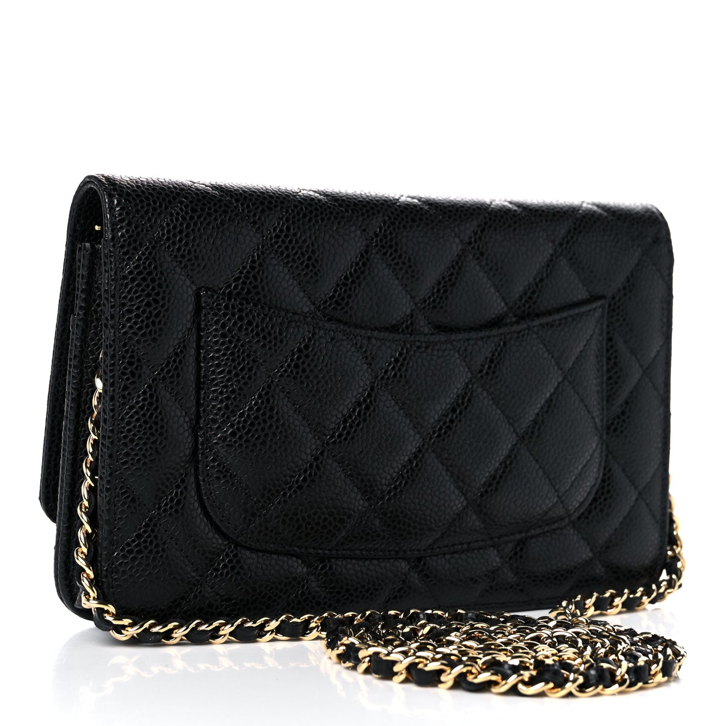 Caviar Quilted Wallet On Chain WOC Black