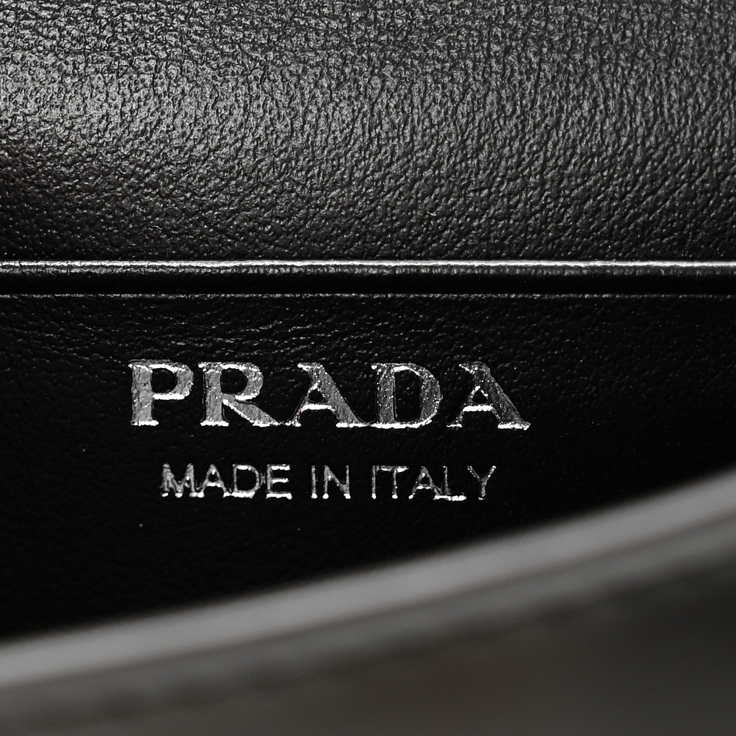 Prada Spazzolato Chain Flap Card Holder Wallet Black 6 of 9