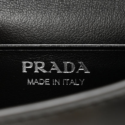 Prada Spazzolato Chain Flap Card Holder Wallet Black 6 of 9