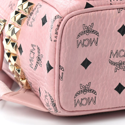 MCM Visetos Side Stud Mini Stark Backpack Pink 8 of 9