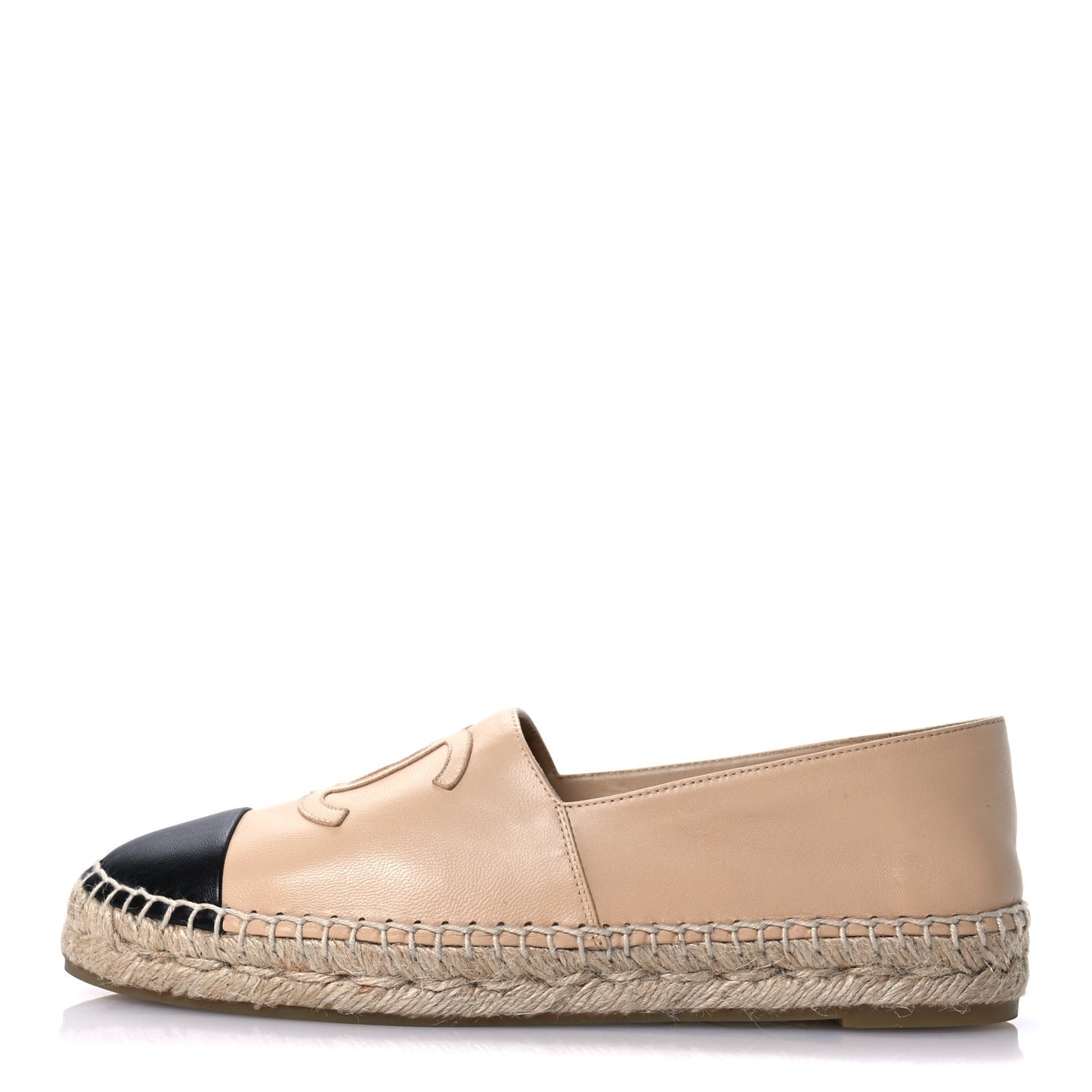 Lambskin CC Espadrilles 39 Beige Black