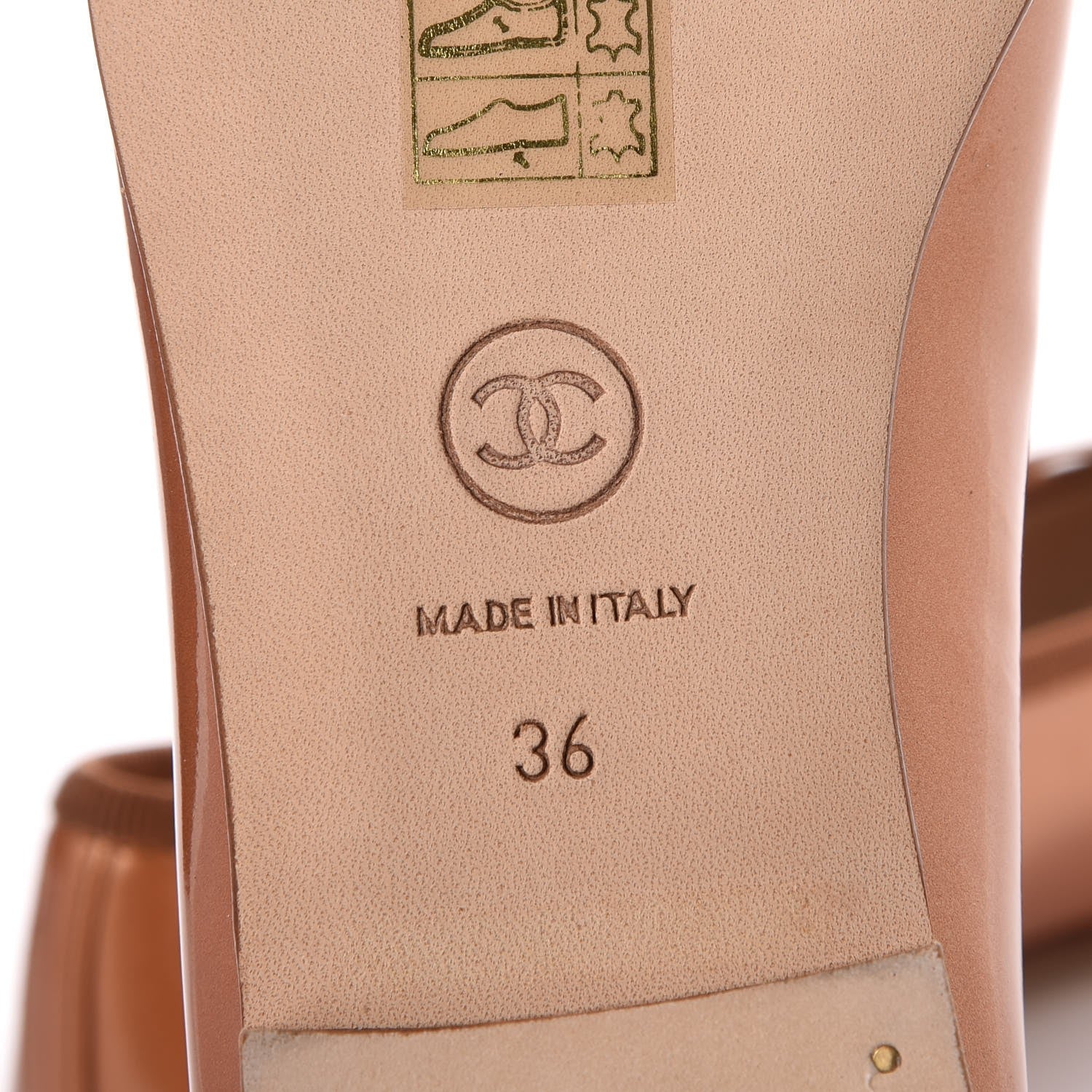 Chanel Patent CC Cap Toe Ballerina Flats 36 Beige Fonce 6 of 14