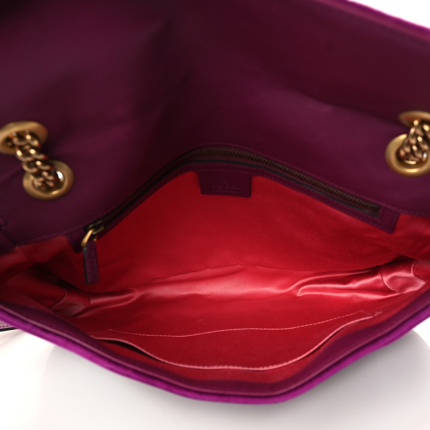 Gucci Velvet Matelasse Loved Embroidered Medium GG Marmont Shoulder Bag Fuchsia Violet Cyclamen 5 of 6