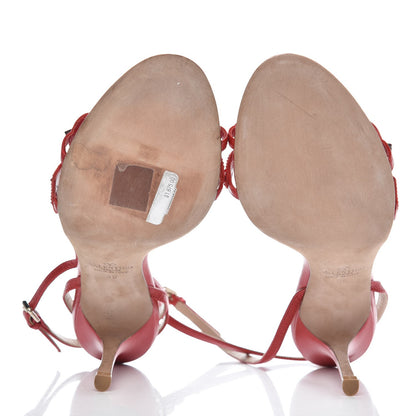 Valentino Garavani Nappa Crystal Embellished L'Amour Sandals 39 Red 7 of 12