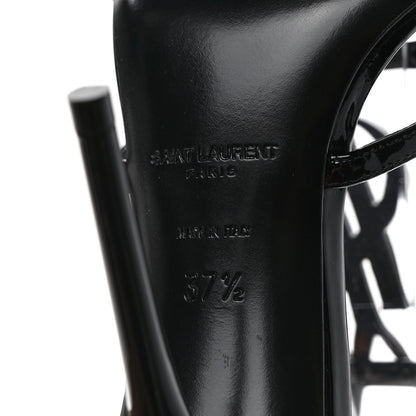 Saint Laurent Patent Cassandra 100 Ankle Strap Sandals 37.5 Black 6 of 7