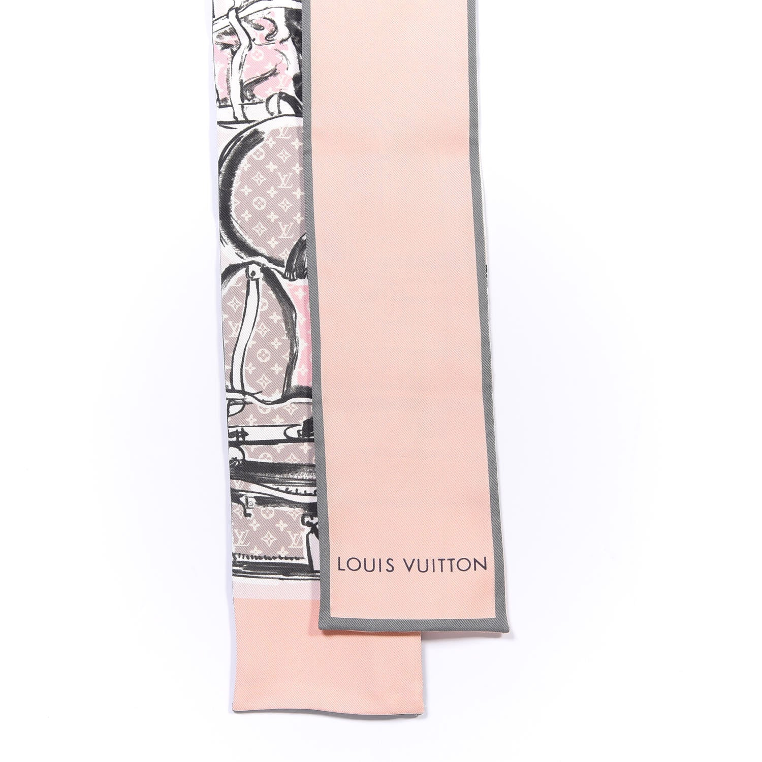 Louis Vuitton Silk Monogram Trunks Bandeau Rose Poudre 2 of 3
