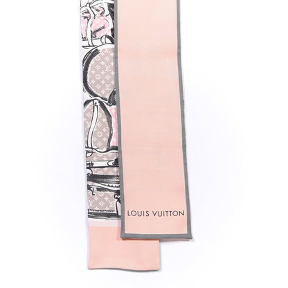 Louis Vuitton Silk Monogram Trunks Bandeau Rose Poudre 2 of 3