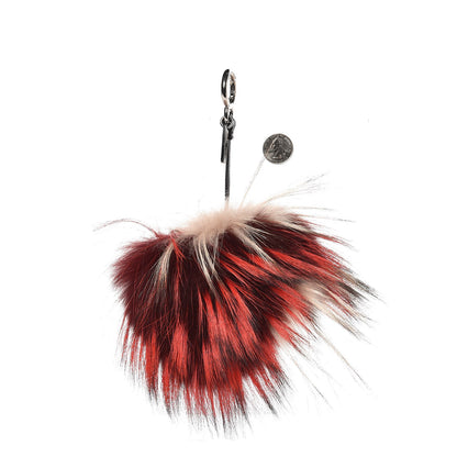 Fendi Fox Mink Rabbit Fur Furigami Monster Bag Bug Charm Red 2 of 4