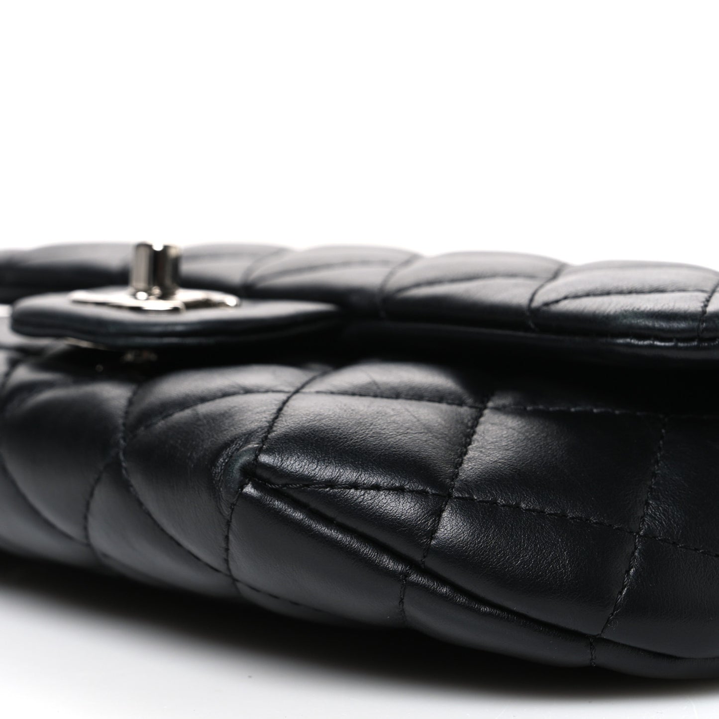 Calfskin Quilted CC Uniform Flap Belt Bag Black