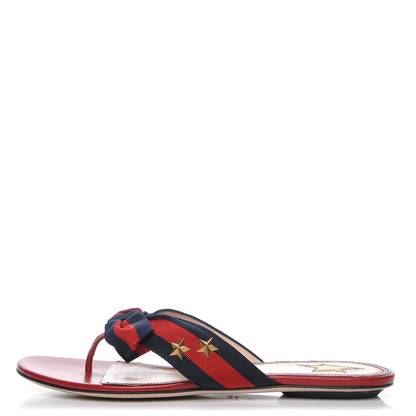 Gucci Grosgrain Web Thong Sandals 38 Hibiscus Red 1 of 7