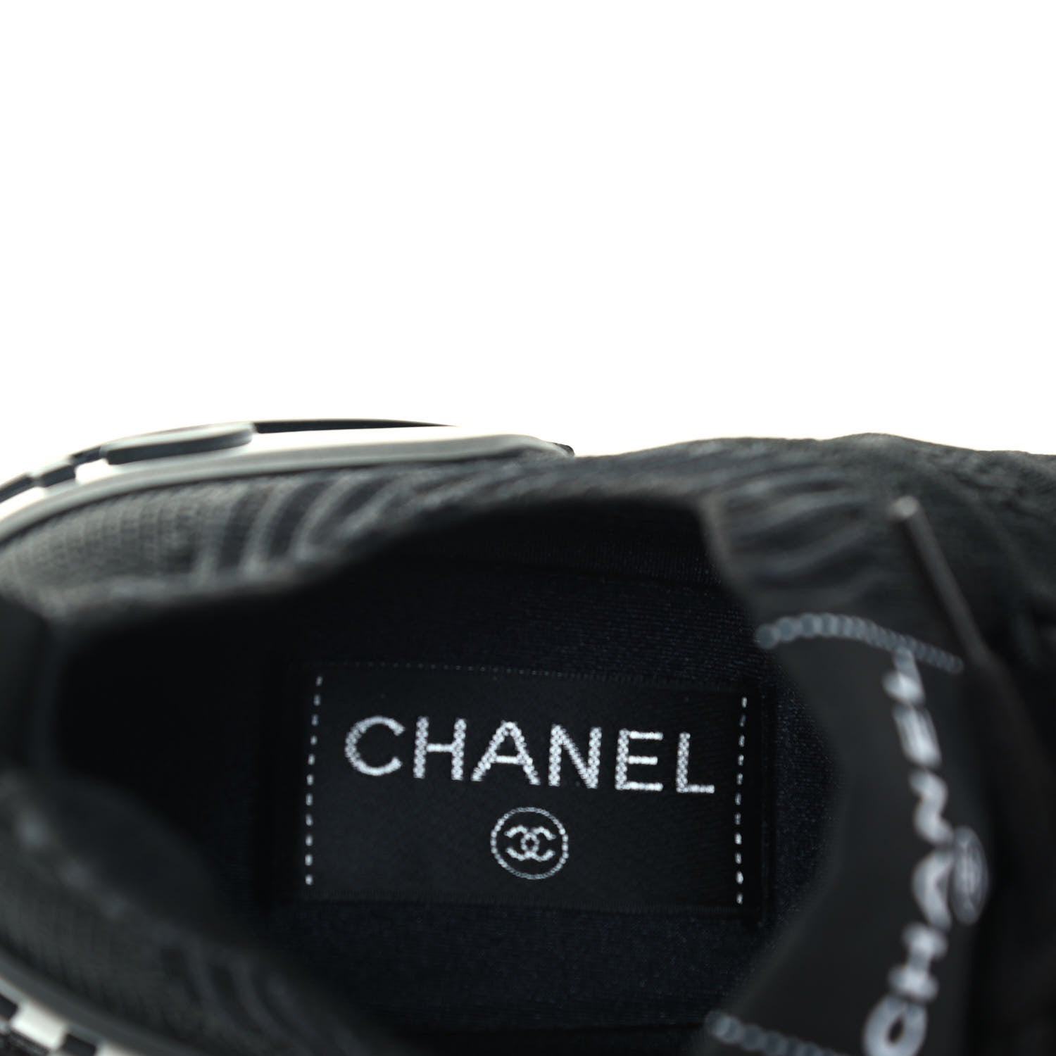 Chanel Fabric Logo Sneakers 38 Black 11 of 17