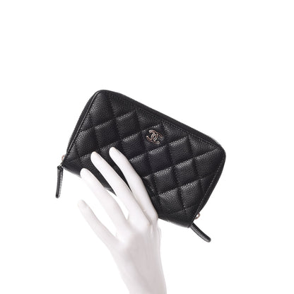 Chanel Caviar Quilted Large Zip Around Phone Holder Black 2 of 15