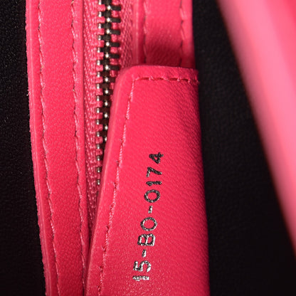 Christian Dior Lambskin Cannage Large Tri-Color Lady Dior Fuchsia Anemone Black 6 of 10