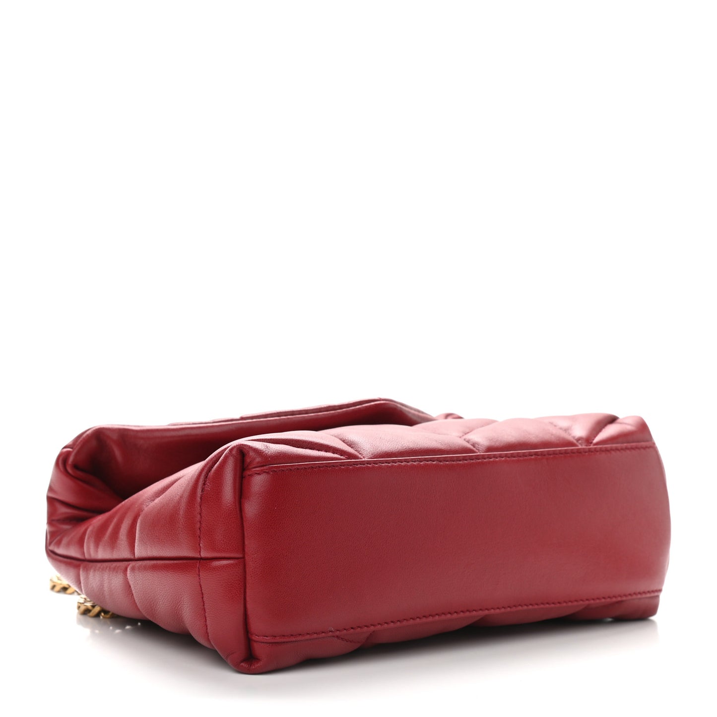 Lambskin Quilted Toy Loulou Puffer Monogram Chain Satchel Red