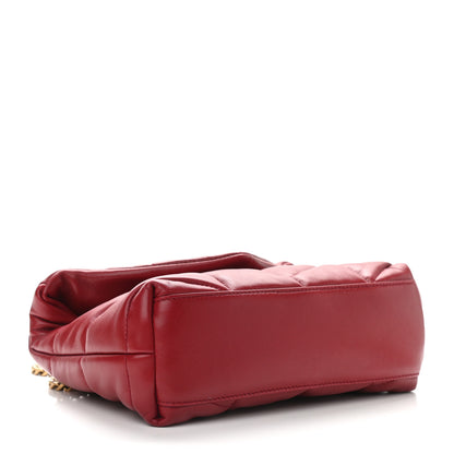 Saint Laurent Lambskin Quilted Toy Loulou Puffer Monogram Chain Satchel Red 4 of 10