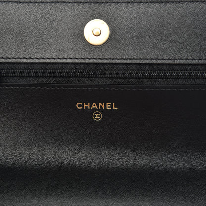 Chanel Goatskin Quilted 19 Wallet On Chain WOC Black 6 of 12