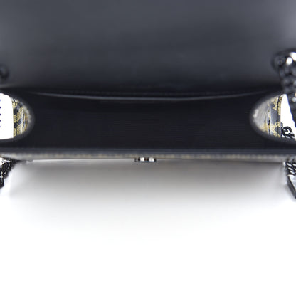 Saint Laurent Patent Glitter Leopard Small Classic Monogram Kate Chain Wallet Black Gold 5 of 8