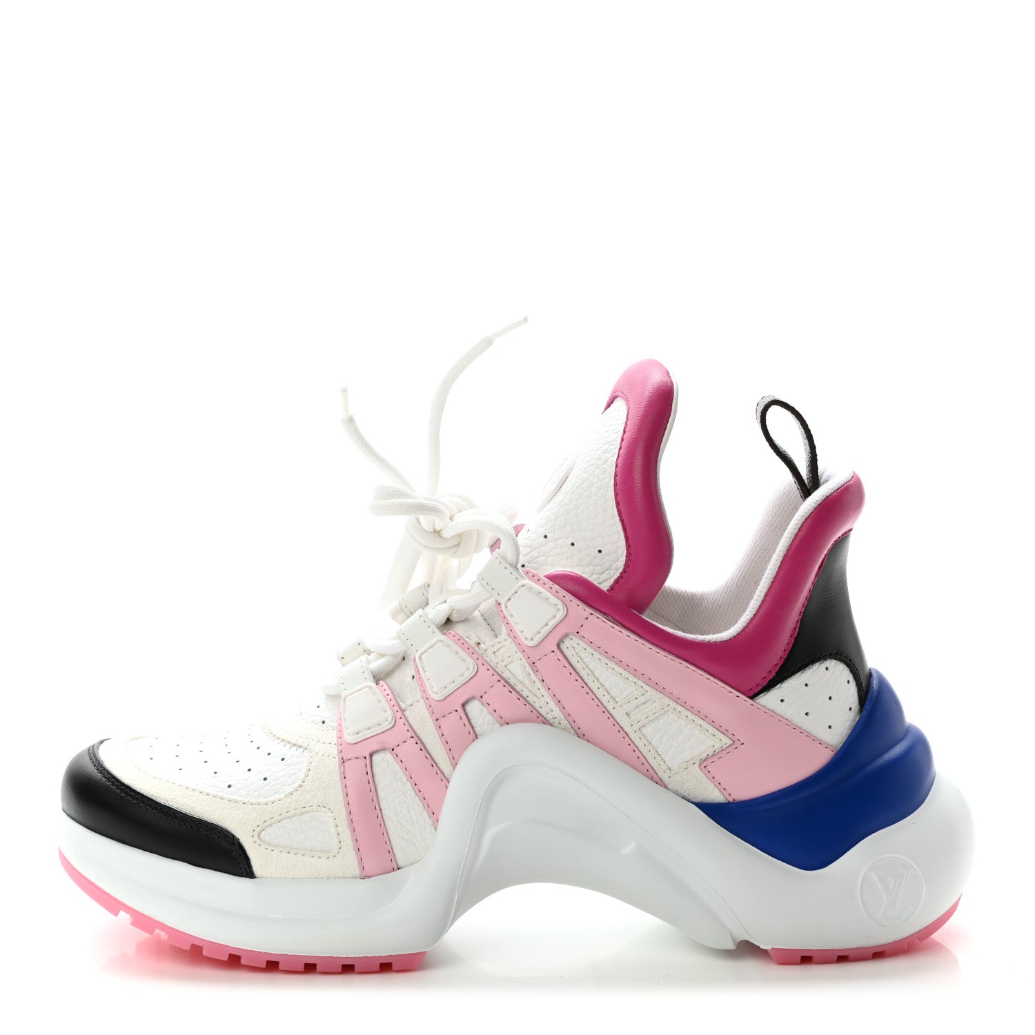 Louis Vuitton Calfskin Technical Nylon LV Archlight Sneakers 38 White Pink Blue 1 of 9