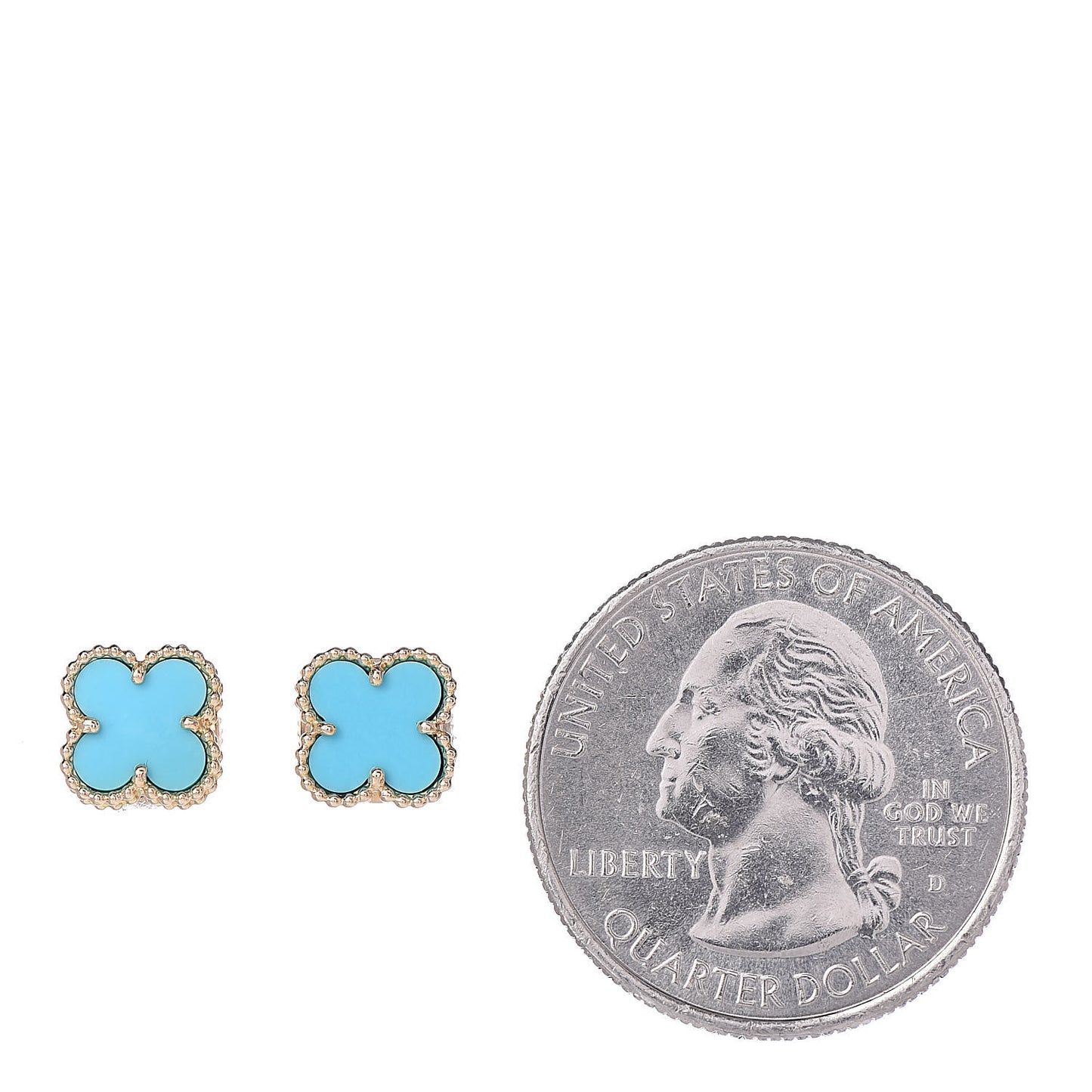 18K Yellow Gold Turquoise Sweet Alhambra Earrings