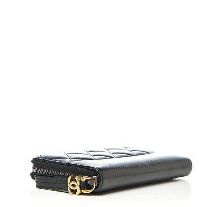 Chanel Aged Calfskin Quilted Small Gabrielle Zip Around Wallet Black 3 of 8