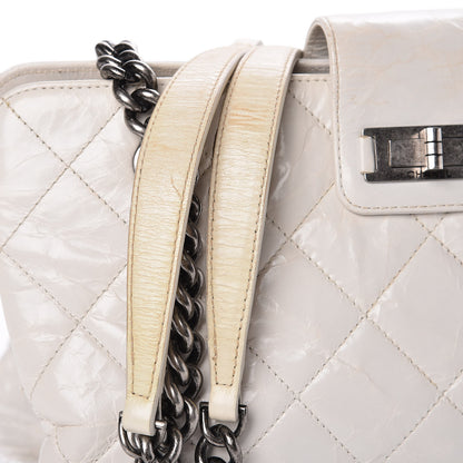 Chanel Glazed Crackled Calfskin Small Reissue Tote White 11 of 20