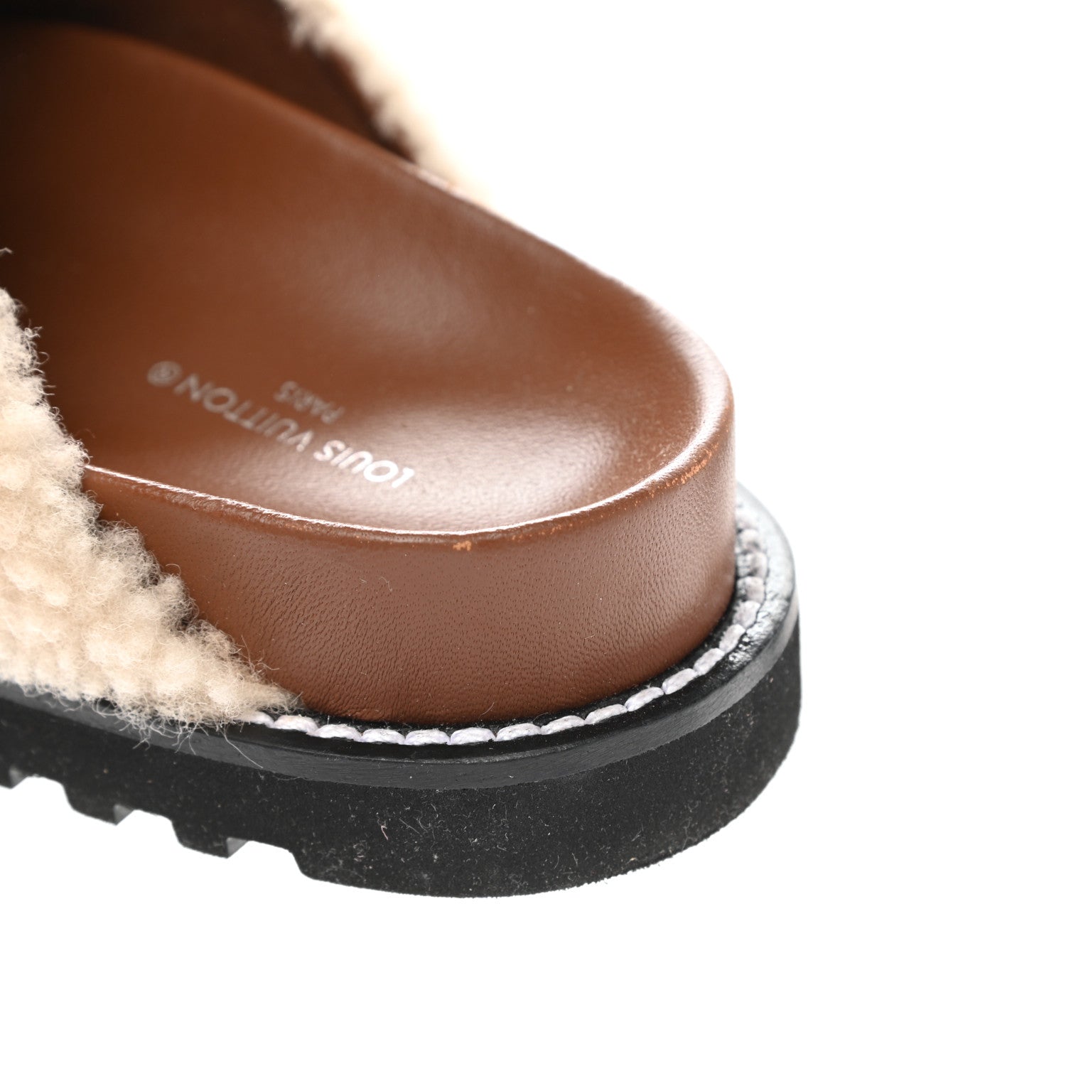 Louis Vuitton Shearling Paseo Flat Comfort Mule 37 Brown 9 of 10
