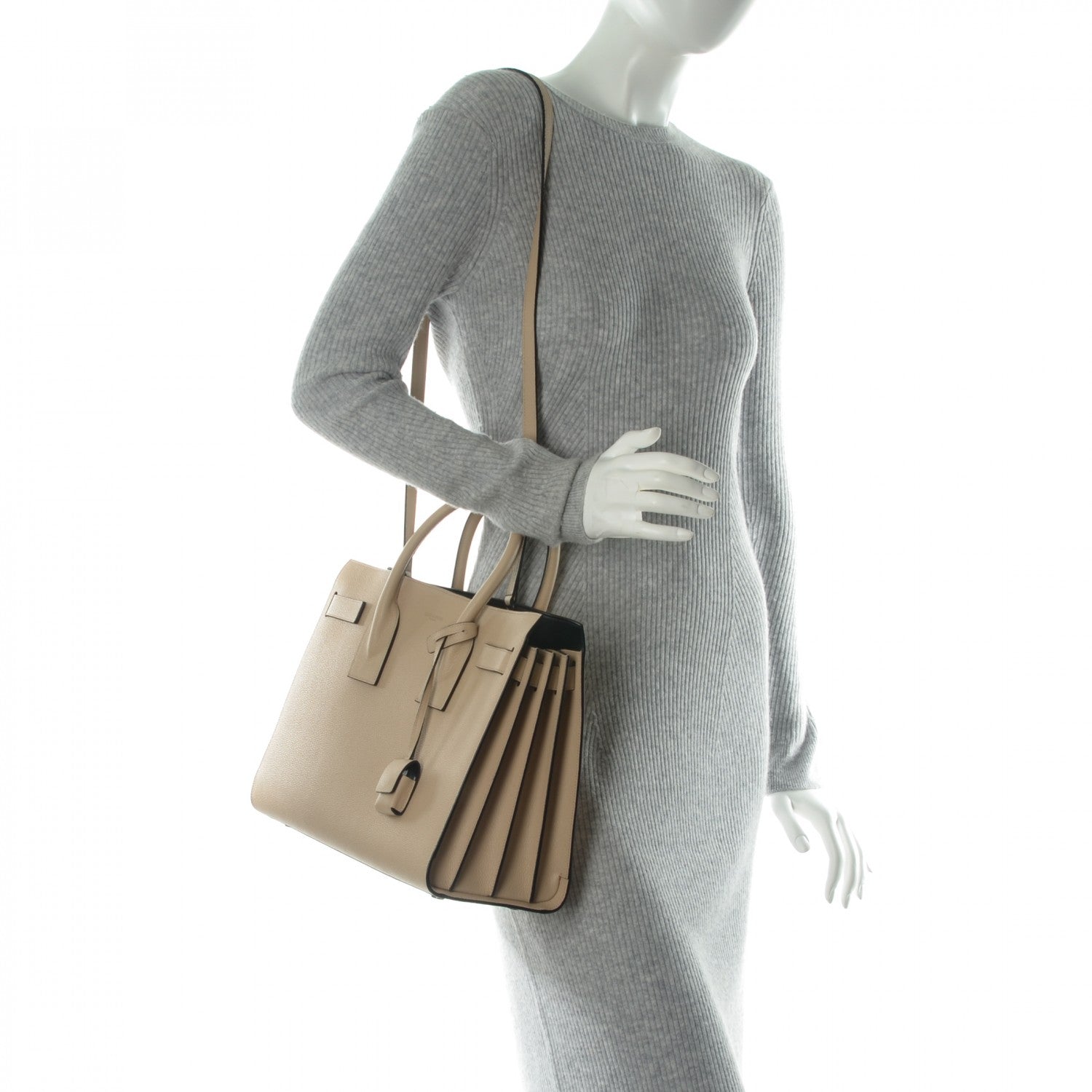 Saint Laurent Grained Calfskin Small Sac De Jour Nude Powder 2 of 7