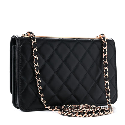 Chanel Lambskin Quilted Trendy CC Wallet On Chain WOC Black 2 of 12