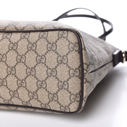 Gucci GG Supreme Monogram Small Zippered Tote Dark Brown 14 of 15